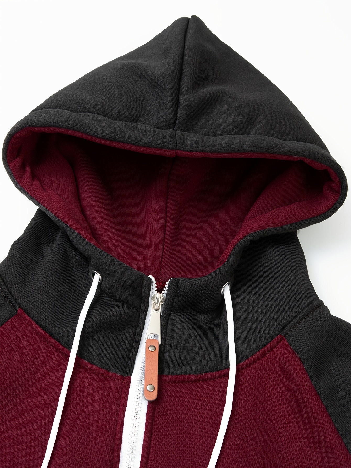 mens casual zip up hoodie color block hooded jacket for sports details 34