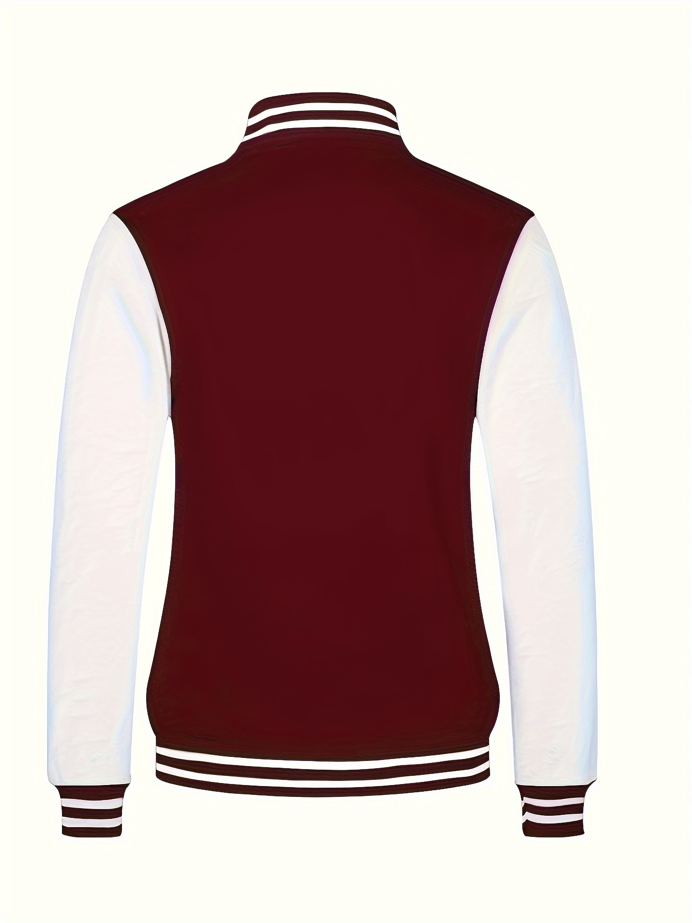 mens causal color block button up varsity jacket chic baseball collar jacket for school details 9