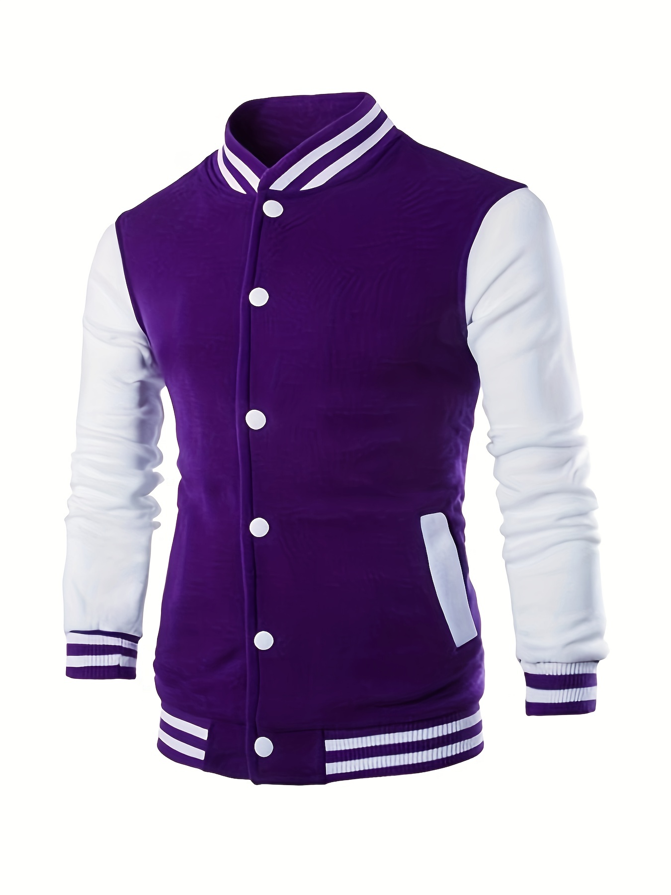 mens causal color block button up varsity jacket chic baseball collar jacket for school details 28