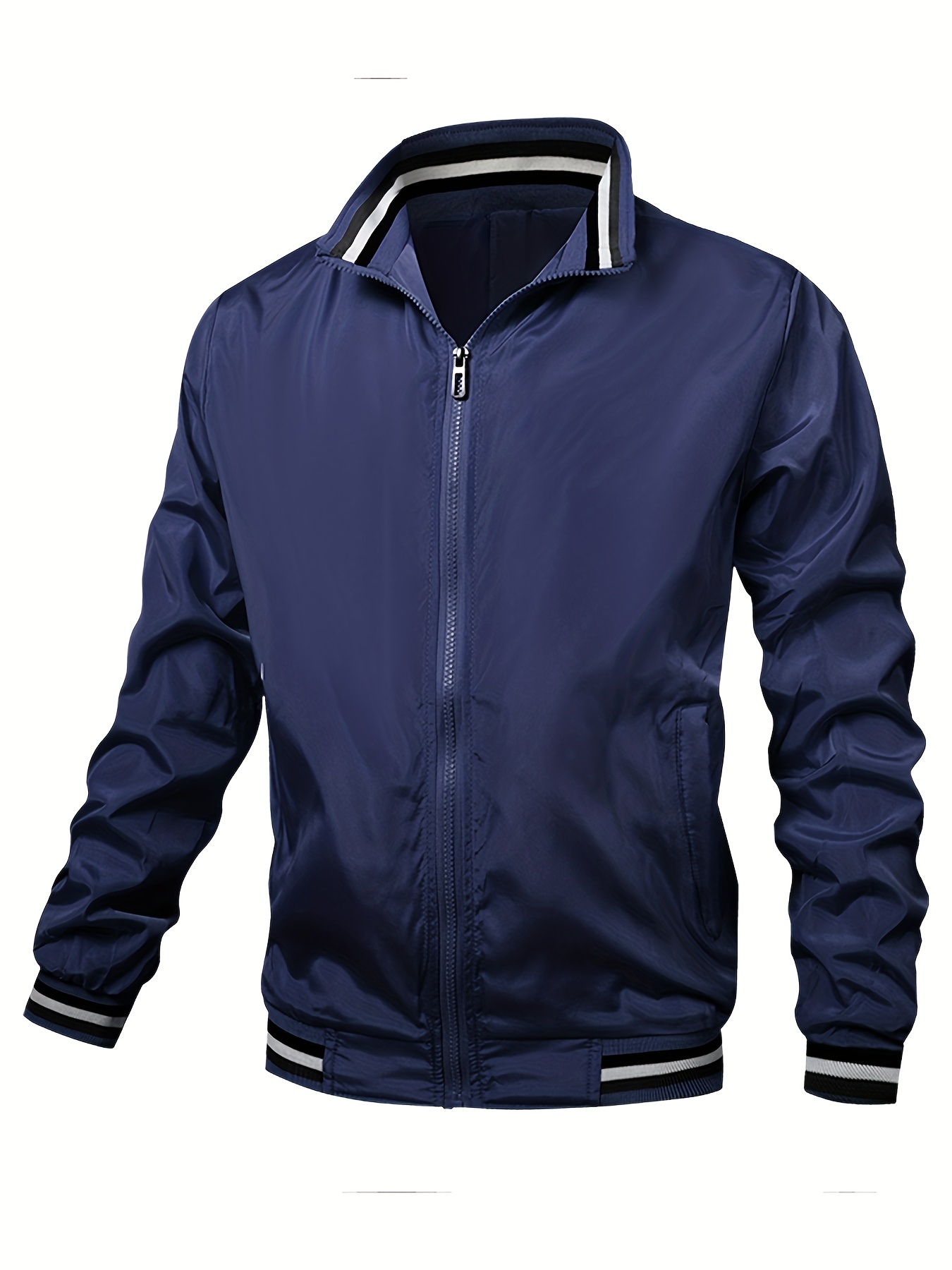 mens casual bomber jacket casual zip up windbreaker jacket for outdoor activities details 8