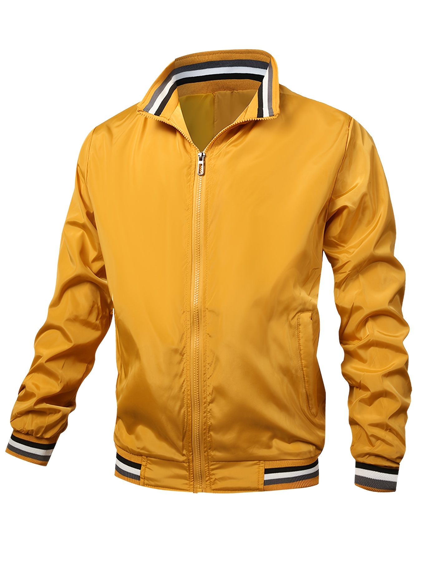 mens casual bomber jacket casual zip up windbreaker jacket for outdoor activities details 14