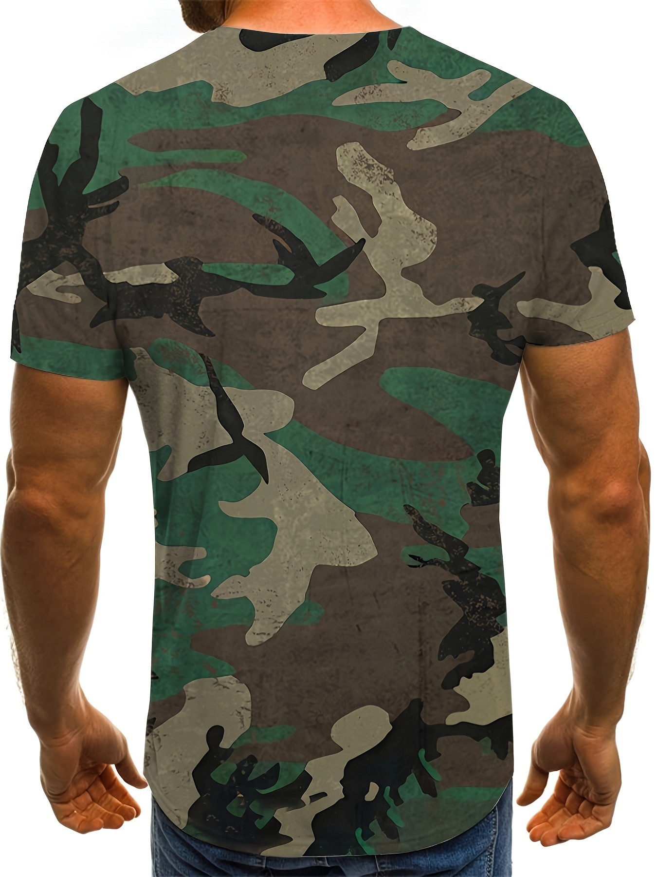 camo mens graphic design crew neck novel t shirt casual comfy tees tshirts for summer mens clothing tops for daily vacation resorts details 0