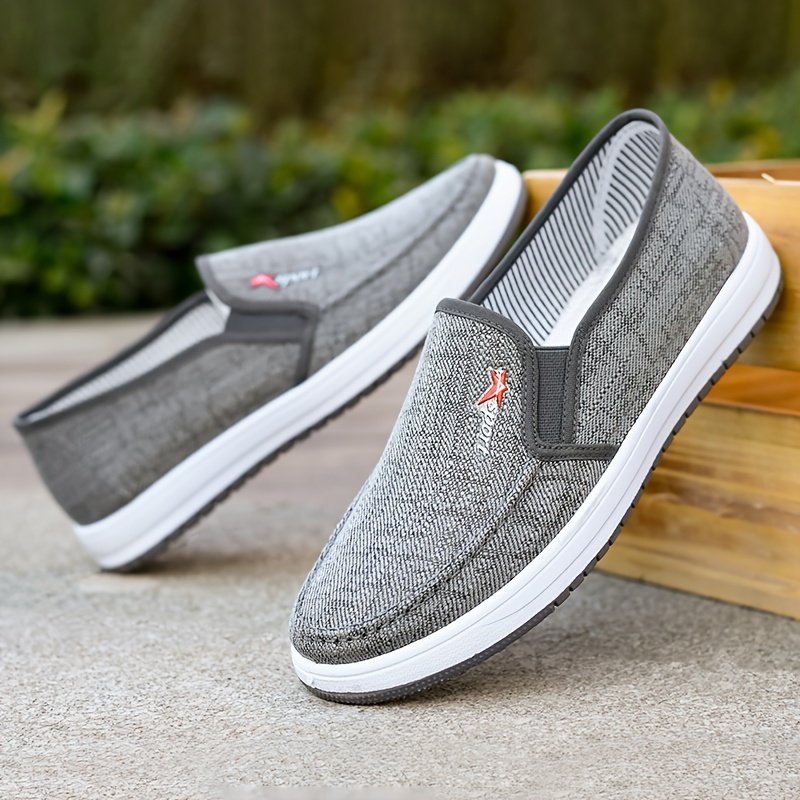 mens solid color breathable slip on canvas walking shoes comfy non slip casual durable shoes mens footwear men s shoes temu details 10