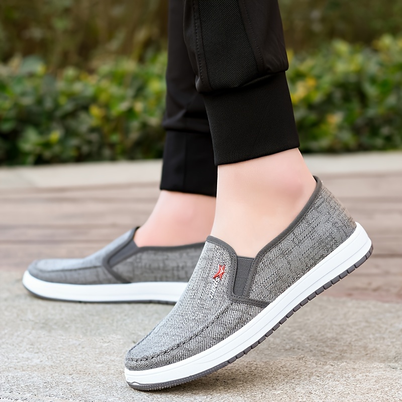 mens solid color breathable slip on canvas walking shoes comfy non slip casual durable shoes mens footwear men s shoes temu details 12