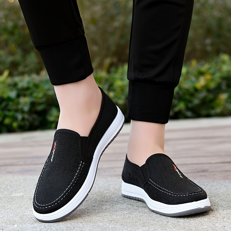 mens solid color breathable slip on canvas walking shoes comfy non slip casual durable shoes mens footwear men s shoes temu details 13