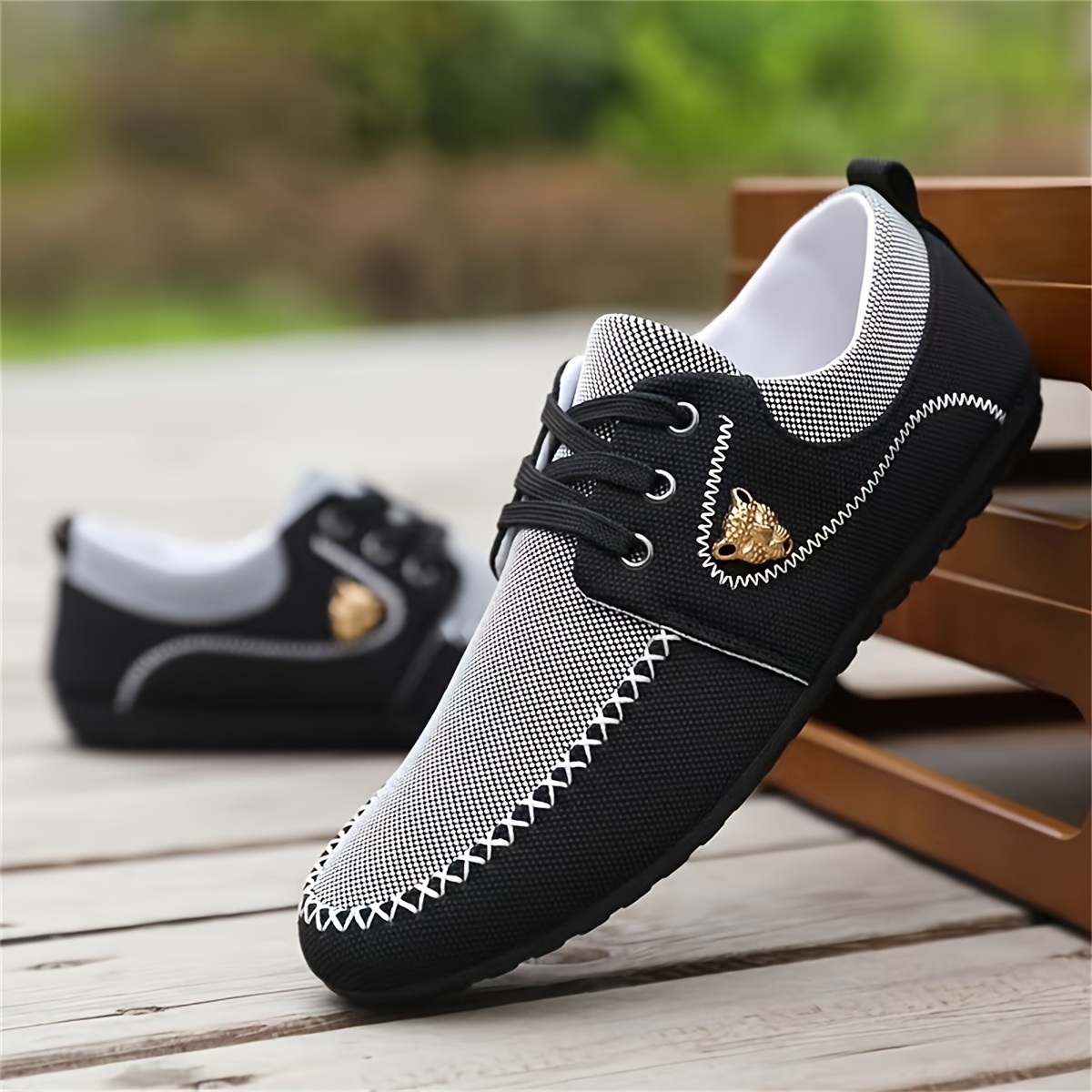 mens trendy color block business style shoes comfy non slip rubber sole canvas shoes for mens outdoor activities check out today s deals now temu details 5