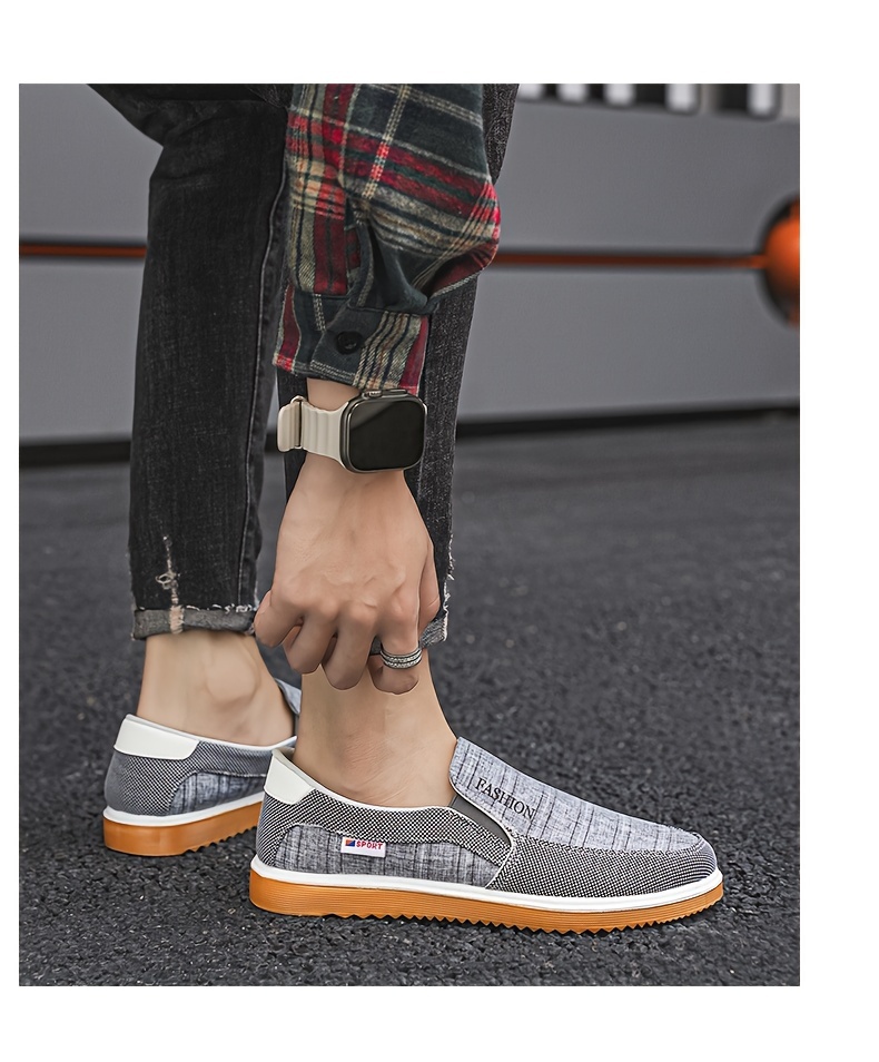 mens vintage slip on canvas loafer shoes comfy non slip casual durable walking shoes mens footwear men s shoes temu details 6