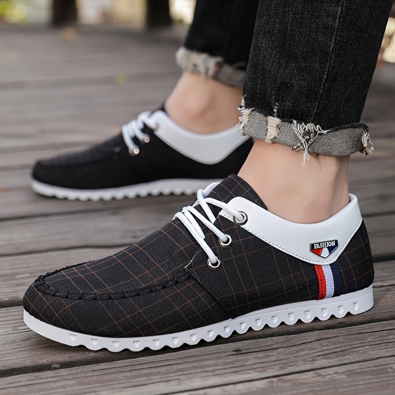 mens vintage breathable canvas shoes comfy non slip lace up rubber sole durable walking shoes mens footwear highquality & affordable temu details 5