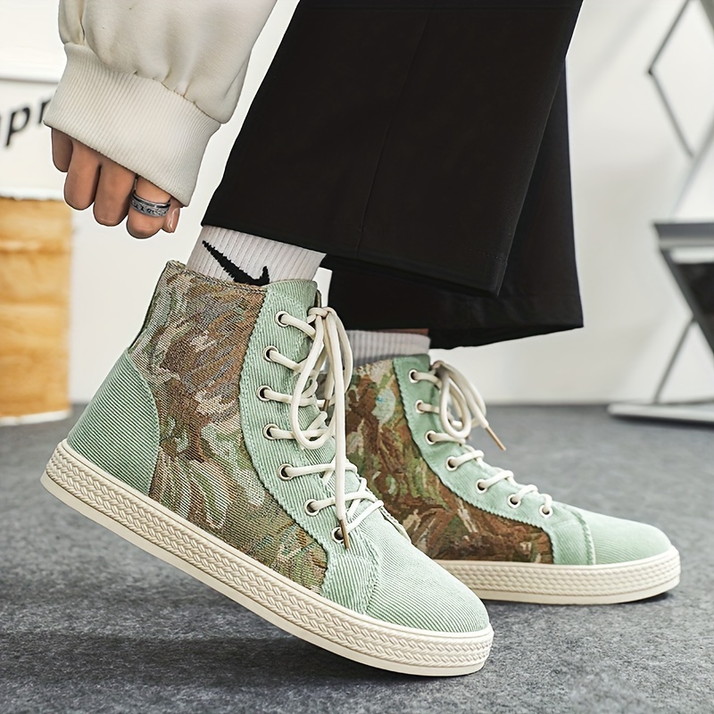 high top canvas shoes men s trendy breathable wear resistant details 4