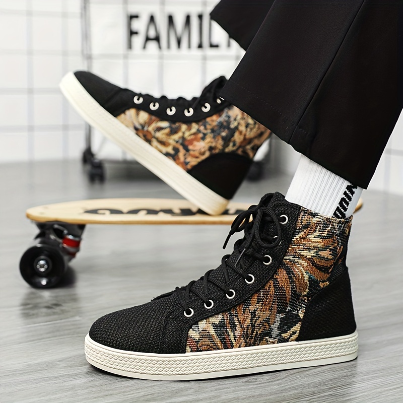 high top canvas shoes men s trendy breathable wear resistant details 9